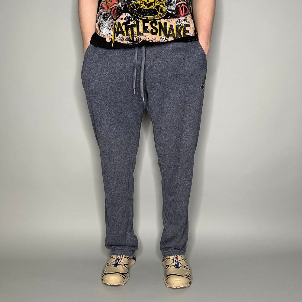 Vintage Y2K Adidas Sweatpants Mens L Baggy Wide Heather Blue Cotton Embroidered - Picture 2 of 4